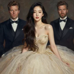 lee ji - eun as an alluring luxurious princess by donato giancola and claude monet, rule of thirds, seductive look, beautiful, refined, masterpiece