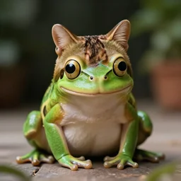 a cat - frog - hybrid, animal photography
