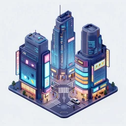 isometric _ view _ of _ a _ cyberpunk _ neo - tokyo _ street _ with _ illuminated _ signs _ and _ wet _ pavement _ by _ andrei _ riabovitchev _ shaun _ tan _ peter _ mohrbacher _ a