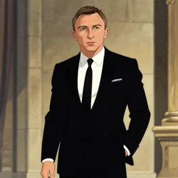 daniel craig as james bond in the style of project ig animation