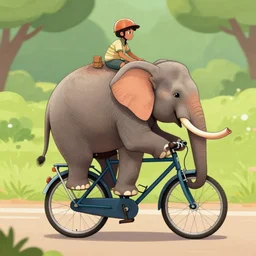 elephant riding a bike - n 9