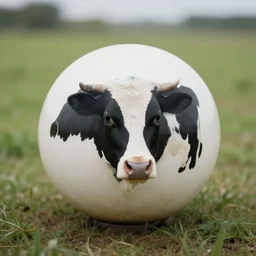 a cow is a sphere. depth of field, 8 k, 8 5 mm f 1. 8