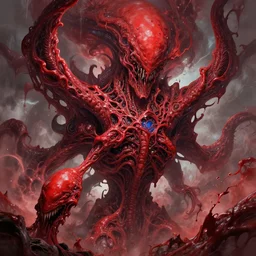 detailed, sharp, otherworld megastructure consumed by red alien flesh by James Gurney, digital art. surreal. trending on art station. anime arts. featured on Pixiv, HD, 8K, highly detailed, good lighting, beautiful, epic, horror
