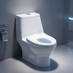 A realistic photo of a futuristic toilet