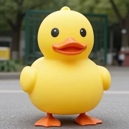 old man cosplaying as a rubber duck