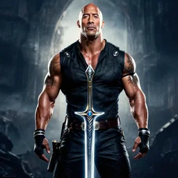 dwayne the rock johnson in sword art online movie poster