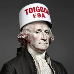 George Washington wearing a maga hat