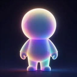 abstract simple geometric digital character built with iridescent glowing colourful gradients, backlit, award winning digital design trending on artstation, screenshot from a Pixar movie, highly detailed masterpiece, simple shapes