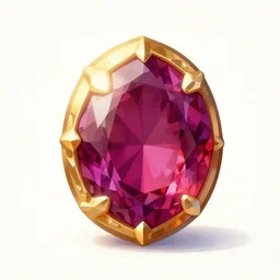 gold and ruby gemstone stylized natural game icon fanart digital illustration HDR