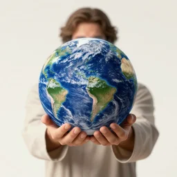 god holding the planet earth