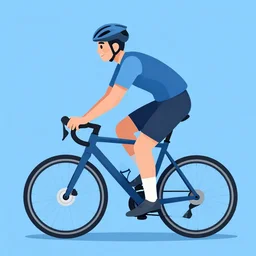 an illustration of a man go biking, blue color scheme - n 4
