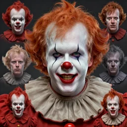 boris johnson as pennywise, character art, by various concept artists, redshift render, hyperrealistic face, photorealistic render