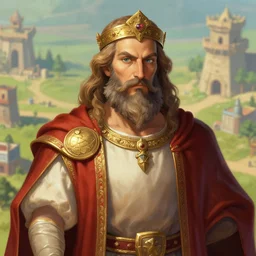 bearded priest portrait in the style of civilization 6