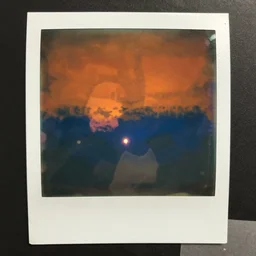 expired polaroid of unknown objects, scratches, oxidised, refraction, light leaks, in the style of rothko and pollock