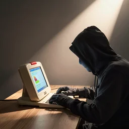 hacker hacking on a fisher price computer