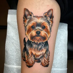 a Russian criminal tattoo of a Yorkshire terrier