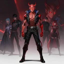 cyberpunk devil, red demonic eyes, extremely detailed, sharp focus, wide view, full body shot, smooth, digital illustration, by james jean, by rossdraws, frank franzzeta, mcbess, sakimichan