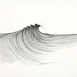 minimalist wave, long lines, ink pen by kilian eng, victo ngai, josan gonzalez