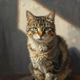 A painting of a cat by artstation