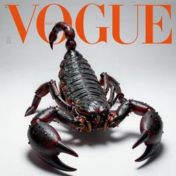 scorpion mortal kombat. pose. studio photo. vogue magazine cover with text. highly detailed