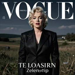 Volodymyr Zelensky dressed like Marylin Manson  on the cover of the Vogue magazine
