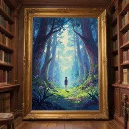 a league of legends art of a portal to the nether in a library, wooden interior, art by cushart krentz and makoto shinkai, elegant, sharp focus, morandi color scheme, fantasy style, illustration, high quality, digital art, hyperrealism, octane render, commission art, 4 k resolution