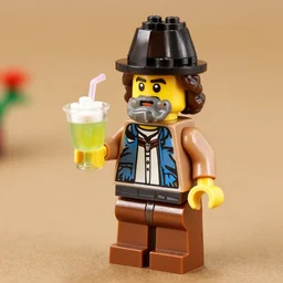 a jonestown lego set with jim jones holding coolaid
