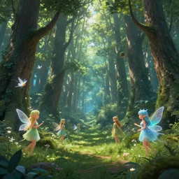 an image of a beautiful mythical fantasy forest filled with dancing elves and fairies, by Stanley Artgerm Lau , greg rutkowski, thomas kindkade, alphonse mucha, loish, norman Rockwell