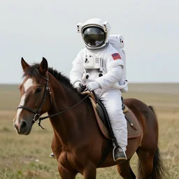 An astronaut on a horse
