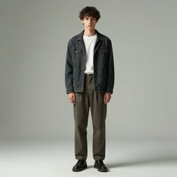 young mens casual fashion, early postmodernism, late terminal modernism, fashion photography, full clothing model