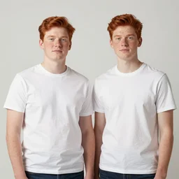 portrait stocky of 1 9 - year - old male twins with red hair and freckles, two male, wearing shirts,, hyper realistic face, beautiful eyes, character art, art by mark brooks, hyperdetailed, cryengine, trending on artstation, digital art
