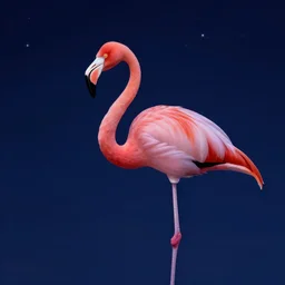 A flamingo under the starry night sky, soothing, calm, digital painting, artstationHQ, 4k, high-quality