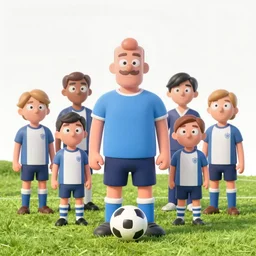a soccer team but every player is peter griffen in the style of family guy