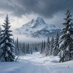 beautiful canadian landscape after a Blizzard, snow Storm, dramatic lighting, cinematic, establishing shot, extremly high detail, photo realistic, cinematic lighting, post processed, concept art, artstation, matte painting, style by eddie mendoza, raphael lacoste, alex ross