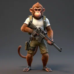 a monkey as the team fortress 2 scout, model, rendered in sfm, tf 2 sniper