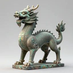 a statue of a dragon in the northern wei dynasty, by zhelong xu, trending on artstation, highly detailed, photorealistic