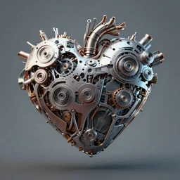 heart shape, mechanical style, digital wallpaper