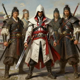 detailed illustrations of assassin's creed 2 set in ancient china, artstation, painting by gaston bussiere and fenhua zhong and ruan jia and conrad roset and alphonse mucha and bouguereau,