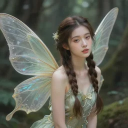 portrait of a beautiful forest fairy, sweet, graceful wings muted colors, sharp focus, fantasy art, fairy aesthetics, intricate, elegant, highly detailed, hyperrealistic painting, artstation, concept art, painterly, dreamy, sofy illumination, hasselbrad photography, illustration, art by scot howden