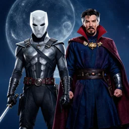still of moon knight vs dr. strange, in the movie moon knight and avengers