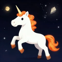 unicorn on fire in space