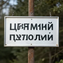 sign with russian text