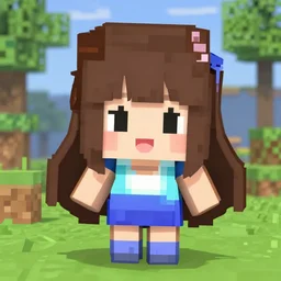 cute girl in minecraft