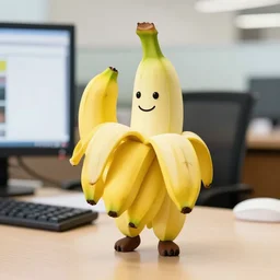 banana dressed up for a day at the office