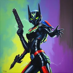 1 9 9 5 retro perfect dark box art. datadyne shock trooper character class. oil on canvas.