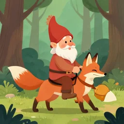 david the gnome suggestively riding swift the fox in the forest