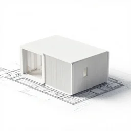 floorplan blueprints of a concept modular house, minimalistic, 3 d printed architecture, designed by peter zumthor