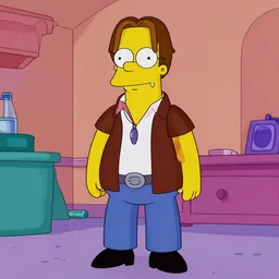 broadcast still of johnny depp as a character in the simpsons, cartoon