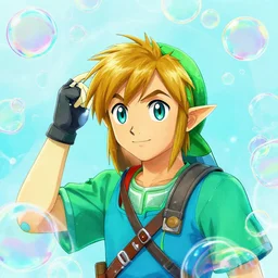 a bubblegram of link, bubblegram art.