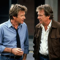 harrison ford and john carpenter talking, 1 9 8 0 s photography